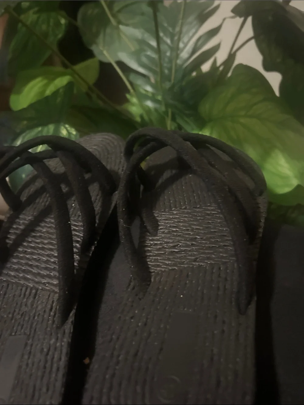Women's Black Lace-Up Strappy Sandals